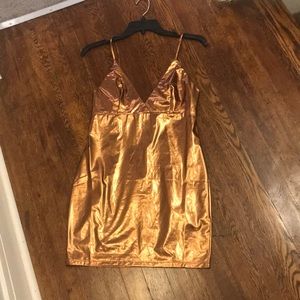 Copper triangle top mini dress